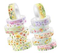 CALLARON Ruban adhésif DIY Washi 12 rouleaux autocollants transparent pour enfants motifs stylés pour scrapbook et notepad utilisation facile à déchirer