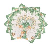 CALLARON Serviettes de Table Carrées en Pâte de Bois à Motifs Animaux Jungle, Impression Résistante pour Fête et Shower, Lot de 20 Serviettes en Papier Pratiques