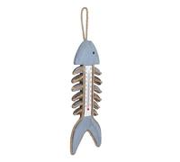 CALLARON Thermomètre Décoration Murale Artistique Extérieur en Bois Mural Forme Arête de Poisson Vintage, Jauge de Température Précise pour Maison et Jardin