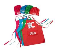 callie Tablier Cuisine Enfant Personnalisé avec Nom Texte Motif d'Animal Accessoire de Cuisine Cadeau Anniversaire pour Enfant (Chef des animaux de la forêt)