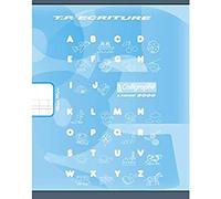 Calligraphe Cahier TP 8000 carte piqué 17x22 cm 32 p. double ligne 3 mm + interligne 90 g Bleu