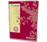 Calligraphe 17407C - Un cahier à spirale Forever 100 pages 21x29,7 cm 70g petits carreaux 100 % recy ouverture recy couleur aléatoire