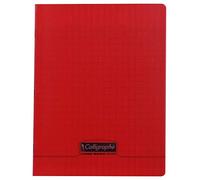 Calligraphe Cahier piqué 8000 POLYPRO 17 x 22 cm 32 pages grands carreaux 90 g Rouge
