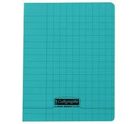 Cahier d'écriture piqué 8000 POLYPRO 17x22 cm 32 pages grands carreaux 2,5mm 90 g - Vert