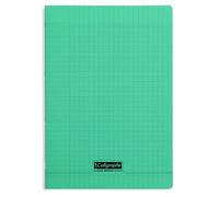 Calligraphe 18025C Un Cahier Agrafé Vert (une Marque de Clairefontaine) - A4 21x29,7 cm - 48 Pages Grands Carreaux - Papier Blanc 90 g - Couverture Polypro Transparent