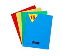 Calligraphe 18042C Lot de 10 Cahiers Agrafés (une Marque de Clairefontaine) - 17x22 cm - 96 Pages Petits Carreaux - Papier Blanc 90 g - Couverture Polypro Transparent - Couleurs Aléatoires