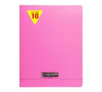 Calligraphe 18101Cpack Un lot de 10 Cahiers Agrafés Roses (une Marque de Clairefontaine) - 17x22 cm - 48 Pages Grands Carreaux - Papier Blanc 90 g - Couverture Polypro Transparent