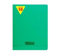 Calligraphe 18125Cpack Un lot de 10 Cahiers Agrafés Verts (une Marque de Clairefontaine) - 17x22 cm - 96 Pages Grands Carreaux - Papier Blanc 90 g - Couverture Polypro Transparent