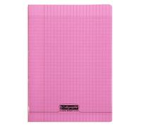 Cahier piqué 8000 POLYPRO A4 96 pages grands carreaux 90 g - Rose