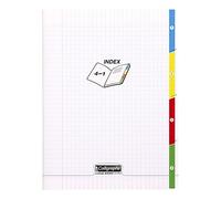 Cahier 4 index piqué 8000 POLYPRO 24x32 cm 140 pages grands carreaux 90 g - Incolore