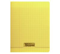 Cahier piqué 8000 POLYPRO 17x22 cm 140 pages grands carreaux 90 g - Jaune
