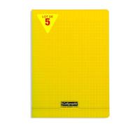 Calligraphe 18254Cpack Un lot de 5 Cahiers Agrafés Jaunes (une Marque de Clairefontaine) - A4 21x29,7 cm - 140 Pages Grands Carreaux - Papier Blanc 90 g - Couverture Polypro Transparent