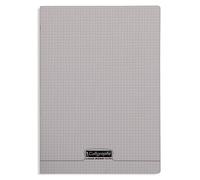 Calligraphe 18336C Un Cahier Agrafé Gris (une Marque de Clairefontaine) - A4 21x29,7 cm - 96 Pages Petits Carreaux - Papier Blanc 90 g - Couverture Polypro Transparent