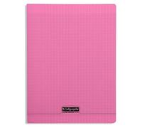 Calligraphe 18381C Un Cahier Agrafé Rose (une Marque de Clairefontaine) - 24x32 cm - 192 Pages Grands Carreaux - Papier Blanc 90 g - Couverture Polypro Transparent