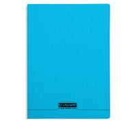 Clairefontaine Cahier piqué 8000 POLYPRO 24x32 cm 96 pages 90 g petits carreaux Bleu
