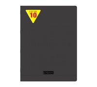 Calligraphe 18410Cpack Un Lot de 10 Cahiers Agrafés Noirs (une Marque de Clairefontaine) - 24x32 cm - 96 Pages Grands Carreaux - Papier Blanc 90 g - Couverture Polypro Transparent