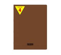 Calligraphe 18511Cpack Un lot de 4 Cahiers Agrafés Marron (une Marque de Clairefontaine) - 24x32 cm - 192 Pages Grands Carreaux - Papier Blanc 90 g - Couverture Polypro Transparent