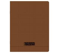 Cahier piqué 8000 POLYPRO 17x22 cm 48 pages grands carreaux 90 g - Marron