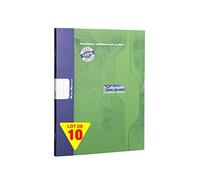 Calligraphe 2196C Lot de 10 Cahiers de Brouillon Agrafés Verts (une Marque de Clairefontaine) - 17x22 cm - 96 Pages Grands Carreaux - Papier 56 g 100% Recy ouverture Carte Offset