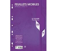 Feuillets mobiles sous film 7000 A4 200 pages perforées grands carreaux 90 g