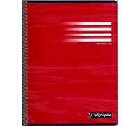 Calligraphe 360C Un Cahier à Spirale (une Marque de Clairefontaine) - 24x32 cm - 180 Pages Grands Carreaux - Papier Blanc 70 g - Couverture Carte Recy Vernie - Couleur Aléatoire