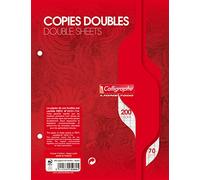 Calligraphe 5080C Un Paquet de Copies Doubles Perforées sous Film (une Marque de Clairefontaine) - 17x22 cm - 200 Pages Grands Carreaux - Papier 70 g