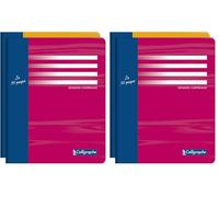 Calligraphe 5412C Un Cahier Essai Agrafé (une Marque de Clairefontaine) - 17x22 cm - 48 Pages Grands Carreaux - Papier 56 g - Couverture Carte Offset - Couleur Aléatoire (Lot de 2)