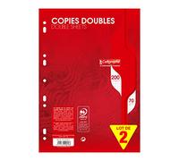 Calligraphe 5616AMZC Lot de 2 Paquets de Copies Doubles Perforées sous film (une Marque de Clairefontaine) - A4 21x29,7 cm - 200 Pages Petits Carreaux - Papier 70 g