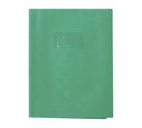Protège-cahiers grain madras avec rabats marque-pages PVC 22/100ème 17x22 cm - Vert