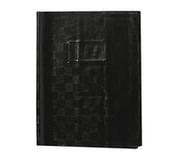 Protège-cahiers grain madras avec rabats marque-pages PVC 22/100ème 17x22 cm - Noir