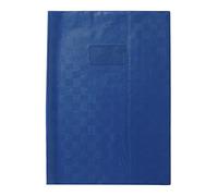 Protège-cahiers grain madras avec rabats marque-pages PVC 22/100ème A4 - Bleu