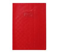 Calligraphe Protège-cahier Grain Madras PVC 22/100e A4 avec rabats et marque-pages Rouge