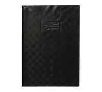 Protège-cahiers grain madras avec rabats marque-pages PVC 22/100ème A4 - Noir