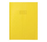 Calligraphe – Protège-cahiers Grain Madras – PVC 22/100ème, 24x32 cm, rabats marque-pages – Jaune