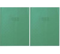 Calligraphe 71305AMZC Un Protège-Cahier Grain Madras Vert - 24x32 cm - 22/100ème avec Porte-Étiquette et Marque-Pages - PVC Opaque (Lot de 2)