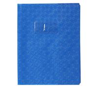 Protège-cahiers grain losange PVC 18/100ème avec porte-étiquette 17x22 cm - Bleu