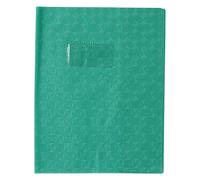 Protège-cahiers grain losange PVC 18/100ème avec porte-étiquette 17x22 cm - Vert