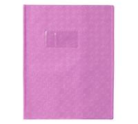 Calligraphe 72016AMZC Un Protège-Cahier Grain Losange Violet - 17x22 cm - 18/100ème avec Porte-Étiquette - PVC Opaque