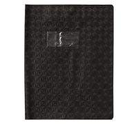 Calligraphe 72017AMZC Un Protège-Cahier Grain Losange Noir - 17x22 cm - 18/100ème avec Porte-Étiquette - PVC Opaque