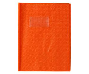 Calligraphe 72018AMZC Un Protège-Cahier Grain Losange Orange - 17x22 cm - 18/100ème avec Porte-Étiquette - PVC Opaque