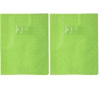 Calligraphe 72025AMZC Un Protège-Cahier Grain Losange Vert clair - 17x22 cm - 18/100ème avec Porte-Étiquette - PVC Opaque (Lot de 2)