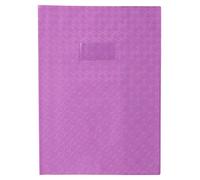 Protège-cahiers grain losange PVC 18/100ème avec porte-étiquette A4 - Violet