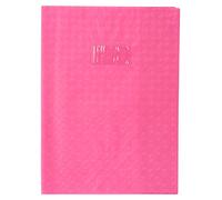 Protège-cahiers grain losange PVC 18/100ème avec porte-étiquette A4 - Rose