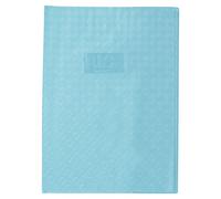 Protège-cahiers grain losange PVC 18/100ème avec porte-étiquette A4 - Bleu clair