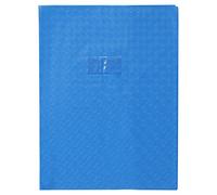 Protège-cahiers grain losange PVC 18/100ème avec porte-étiquette 24x32 cm - Bleu