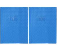 Calligraphe 72412AMZC Un Protège-Cahier Grain Losange Bleu - 24x32 cm - 18/100ème avec Porte-Étiquette - PVC Opaque (Lot de 2)