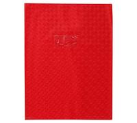 Protège-cahiers grain losange PVC 18/100ème avec porte-étiquette 24x32 cm - Rouge
