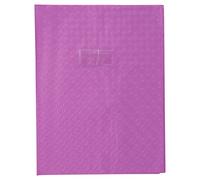 Protège-cahiers grain losange PVC 18/100ème avec porte-étiquette 24x32 cm - Violet