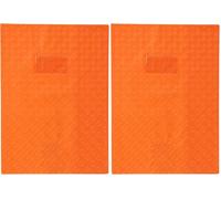 Calligraphe 72418C Un Protège-Cahier Grain Losange Orange - 24x32 cm - 18/100ème avec Porte-Étiquette - PVC Opaque (Lot de 2)