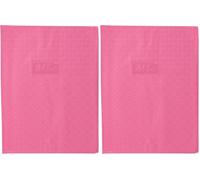 Calligraphe 72419AMZC Un Protège-Cahier Grain Losange Rose - 24x32 cm - 18/100ème avec Porte-Étiquette - PVC Opaque (Lot de 2)